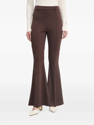 Haveone Seam-detail Flared Trousers In Brown