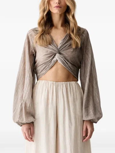 Haveone Twist-detail Blouse In Nude