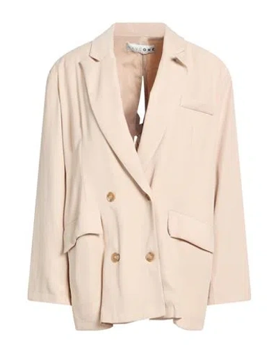 Haveone Woman Blazer Beige Size M Viscose, Polyester In Pink
