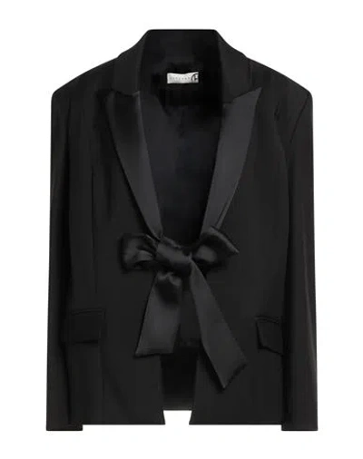 Haveone Woman Blazer Black Size M Polyester, Viscose, Elastane