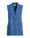 HAVEONE HAVEONE WOMAN BLAZER BLUE SIZE M VISCOSE, POLYESTER, COTTON, POLYAMIDE