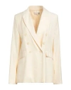 Haveone Woman Blazer Cream Size L Viscose, Polyester, Acetate