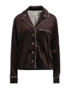 Haveone Woman Blazer Dark Brown Size M Cotton, Viscose, Elastane