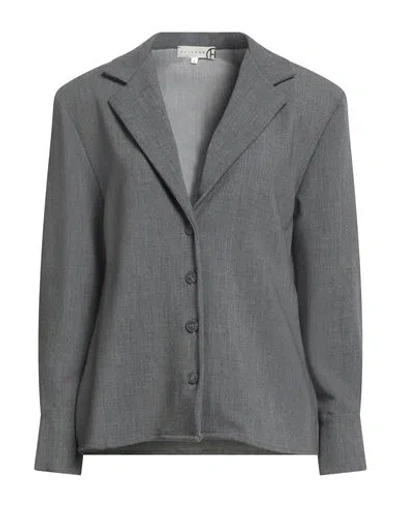 Haveone Woman Blazer Grey Size M Polyester, Viscose, Elastane