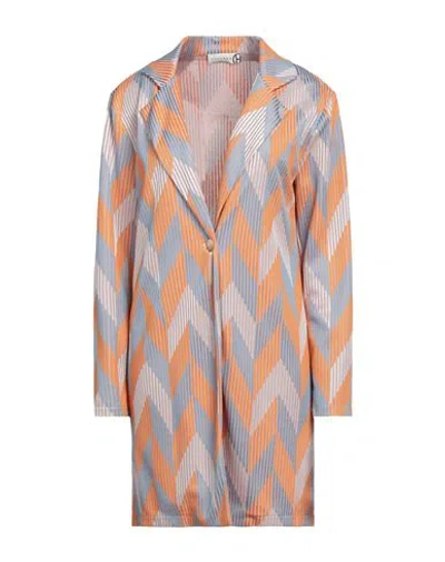 Haveone Woman Blazer Orange Size M Polyester, Viscose, Elastane