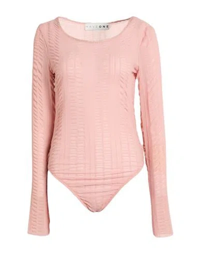 Haveone Woman Bodysuit Antique Rose Size S Polyamide, Elastic Fibres In Pink