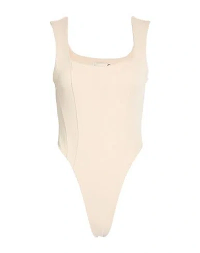 Haveone Woman Bodysuit Beige Size S Cotton, Polyester In Sand