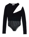 Haveone Woman Bodysuit Black Size M Polyester, Elastic Fibres In Black