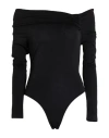 Haveone Woman Bodysuit Black Size S Polyester, Elastic Fibres In Black