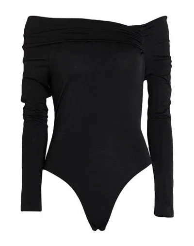 Haveone Woman Bodysuit Black Size S Polyester, Elastic Fibres