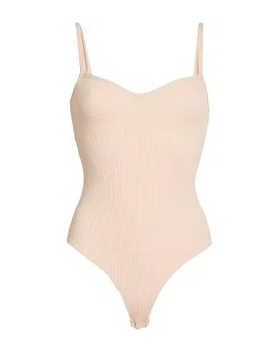 Haveone Woman Bodysuit Cream Size Onesize Viscose, Polyamide In Pink