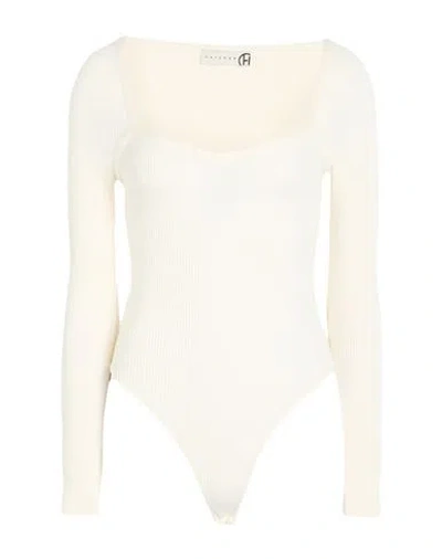 Haveone Woman Bodysuit Cream Size Onesize Viscose, Polyester, Polyamide In White