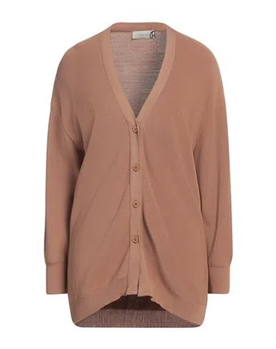 Haveone Woman Cardigan Camel Size Onesize Viscose, Polyamide In Beige