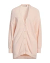 Haveone Woman Cardigan Light Pink Size Onesize Viscose, Polyamide In White