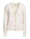 Haveone Woman Cardigan Cream Size Onesize Viscose, Polyester, Polyamide In White