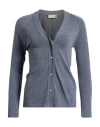 Haveone Woman Cardigan Grey Size L Polyamide, Viscose In Blue