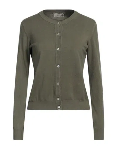 Haveone Woman Cardigan Military Green Size M Viscose, Polyester