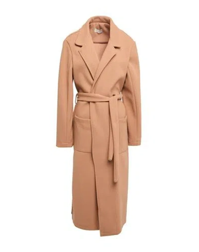 Haveone Woman Coat Camel Size Xl Polyester, Wool In Nude