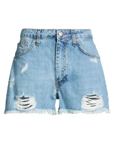 Haveone Woman Denim Shorts Blue Size S Cotton
