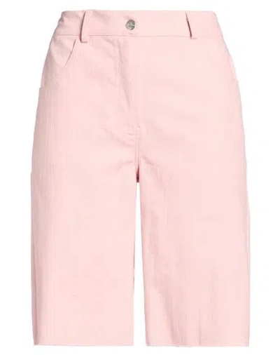 Haveone Woman Denim Shorts Pink Size M Cotton, Polyester, Elastane