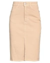 Haveone Woman Denim Skirt Beige Size L Cotton, Elastane In Beige