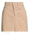 Haveone Woman Denim Skirt Beige Size Xs Cotton In Gold