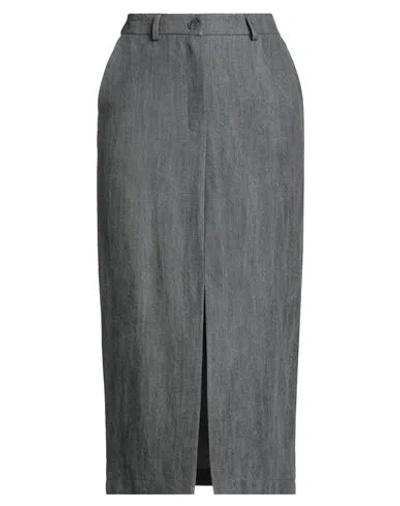 Haveone Woman Denim Skirt Charcoal Size Xs Lyocell In Gray