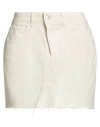 Haveone Woman Denim Skirt Cream Size M Cotton In Neutral