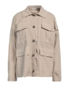 Haveone Woman Jacket Beige Size Onesize Cotton, Elastane