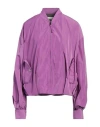 HAVEONE HAVEONE WOMAN JACKET MAUVE SIZE M POLYESTER, COTTON, POLYAMIDE, ELASTANE