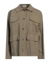 Haveone Woman Jacket Military Green Size Onesize Cotton, Elastane In Green