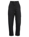 Haveone Woman Jeans Black Size L Cotton, Elastane In Black