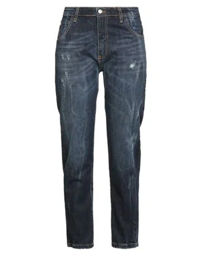 Haveone Woman Jeans Blue Size S Cotton, Elastane
