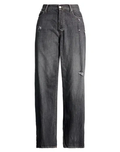 Haveone Woman Jeans Grey Size L Cotton In Gray