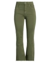Haveone Woman Jeans Military Green Size S Cotton, Elastane In Green