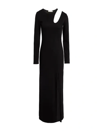 Haveone Woman Maxi Dress Black Size M Viscose, Polyester, Polyamide, Elastane