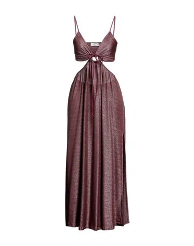 Haveone Woman Maxi Dress Burgundy Size M Polyamide, Metallic Fiber, Elastane In Red