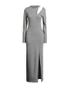 Haveone Woman Maxi Dress Grey Size M Viscose, Polyester, Polyamide, Elastane