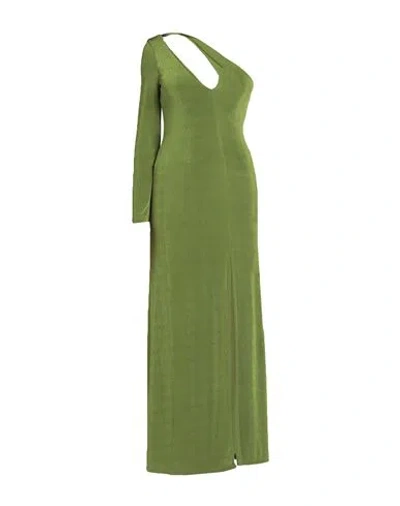 Haveone Woman Maxi Dress Lime Green Size M Polyester, Elastic Fibres
