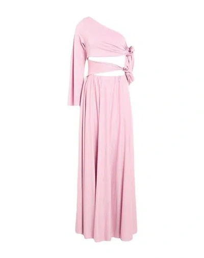 Haveone Woman Maxi Dress Pink Size M Viscose, Metallic Fiber, Polyamide, Elastane