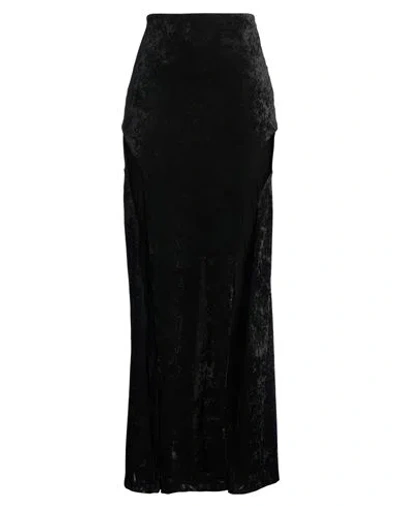 Haveone Woman Maxi Skirt Black Size S Polyester, Elastic Fibres