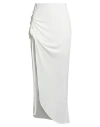 Haveone Woman Maxi Skirt White Size M Polyester, Elastane In Multi