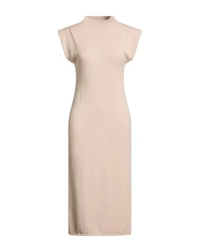 Haveone Woman Midi Dress Beige Size Onesize Viscose, Polyester, Polyamide In Neutral