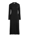 Haveone Woman Midi Dress Black Size M Viscose, Polyester, Nylon