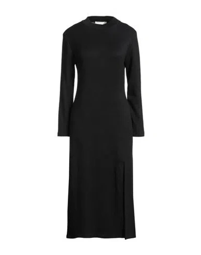 Haveone Woman Midi Dress Black Size M Viscose, Polyester, Nylon