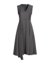 Haveone Woman Midi Dress Grey Size S Polyester, Viscose, Elastane In Gray