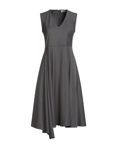 Haveone Woman Midi Dress Grey Size S Polyester, Viscose, Elastane In Gray