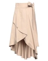Haveone Woman Midi Skirt Beige Size M Cotton, Polyamide, Elastane