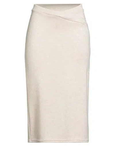 Haveone Woman Midi Skirt Beige Size M Viscose, Polyester, Nylon