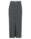 Haveone Woman Midi Skirt Charcoal Size S Cotton, Elastane In Gray
